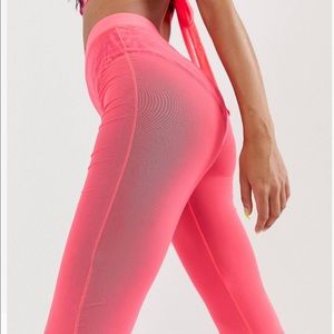 ASOS Design neon coral jersey mesh beach pant